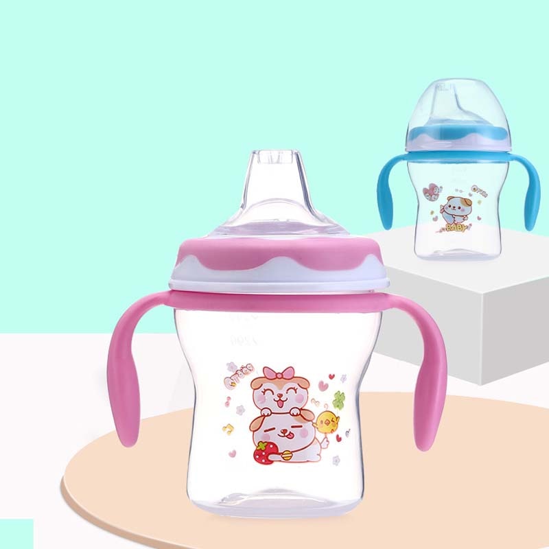 Safely Baby Water Milk Training Bottle Children Leak-proof Drinking Cups Baby Sippy Cup Feeding Drinking Handle Bottles 240ML